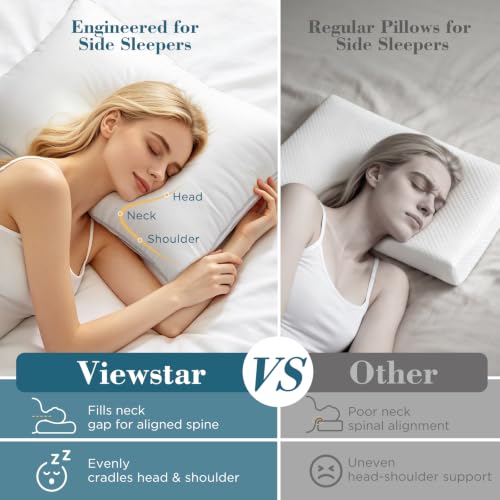 Queen Size Pillows Set of 2 - Firm Support for Side Sleepers