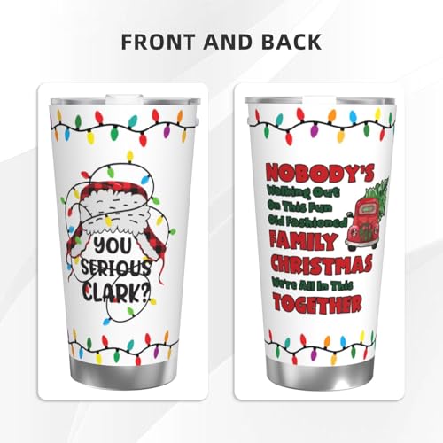 Uinntiwell 20 oz Christmas Vacation Clark Griswold Tumbler with Straw - Funny Holiday Gift Set