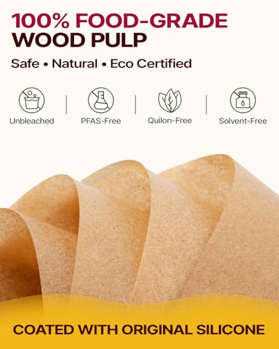 Unbleached Precut Parchment Paper Sheets 12x16 - Heavy Duty Non-Stick 200 Count