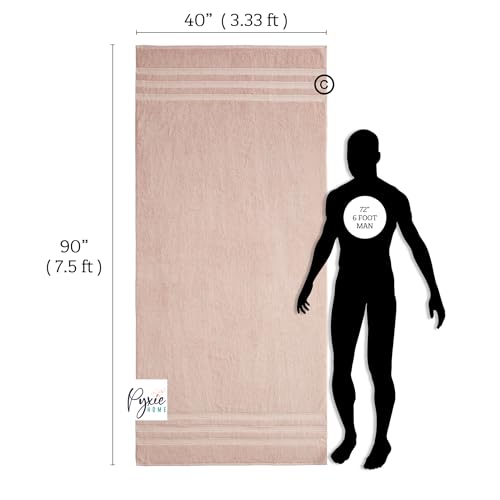 Ultra Large 100% Cotton Bath Sheet - 40x90 Inch Blush Towel