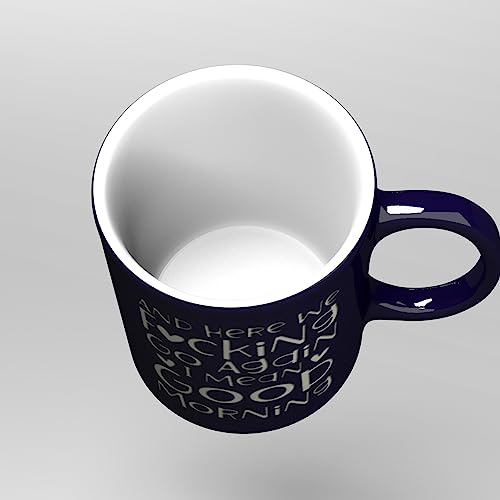 NM NEXTMUG Engraved Ceramic Coffee Mug - Here We Fucking Go Edition, Funny Morning Gift