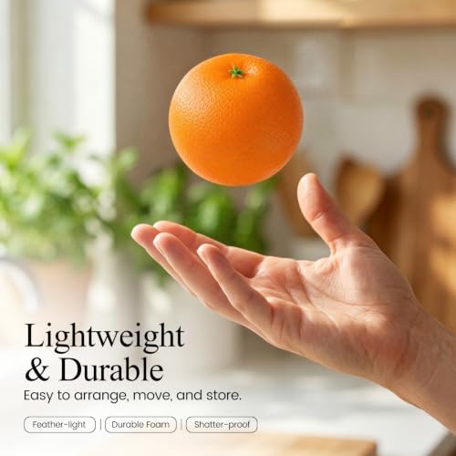 12PCS Artificial Oranges - Lifelike Faux Fruit for Home Decor