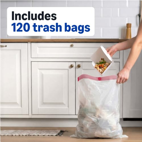 Amazon Basics Tall Kitchen Trash Bags, 13 Gallon, 120 Count, Unscented