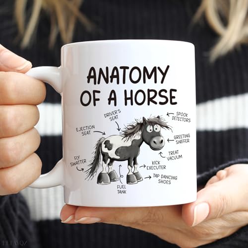 Funny Horse Mug Gift for Horse Lovers – Anatomy of a Horse 11oz Coffee Cup