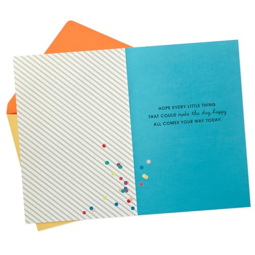 Birthday Wishes Greeting Card with Confetti Design and Envelope