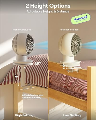 Smallish FanShelfie Adjustable Fan Holder for Dorm Bunk & Loft Beds