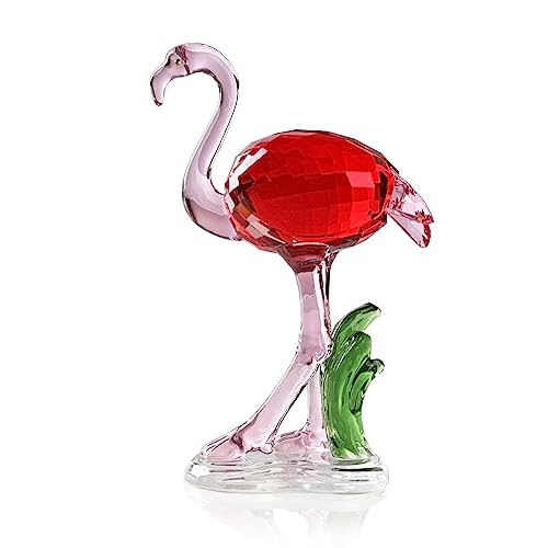 DOJOZ Crystal Flamingo Figurine – Realistic K9 Crystal Tabletop Ornament