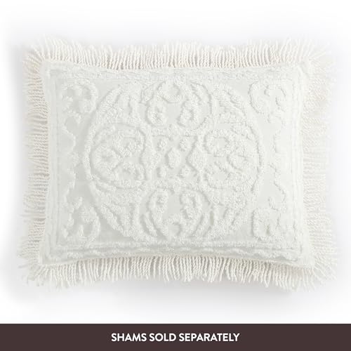 Beatrice Home Fashions King Cotton Chenille Bedspread - Ivory Medallion