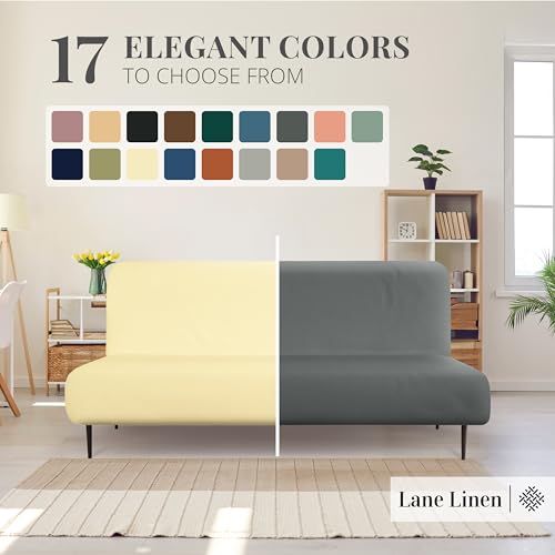 Full Size Stretch Futon Cover - Soft Elastic Slipcover in Pearl Ivory