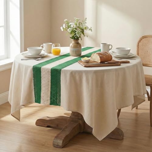 Horaldaily Dark Green Heavy Weight Rectangular Table Cloth 60x104 Inches