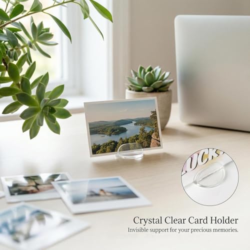 30 Pack Translucent Card Stands - Durable Acrylic Display Holders