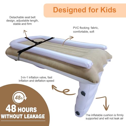Portable Inflatable Toddler Travel Bed with Safety Belt for Airplane Flights