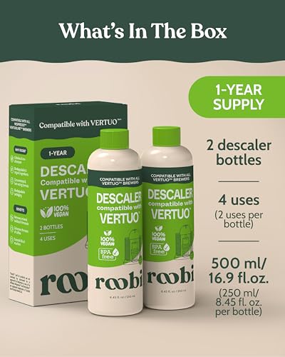 Coffee Machine Descaling Solution, Plant-Based Cleaner - 2 Pack
