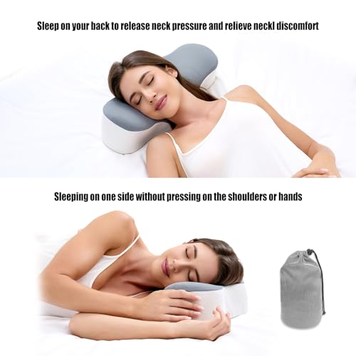 Travel Size Cervical Neck Pillow - Ergonomic Memory Foam for Pain Relief