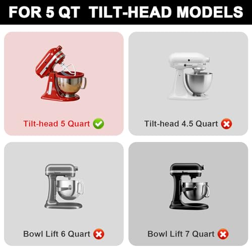 Collapsible Silicone Bowl Liner for 5 Quart Tilt-Head Mixers with Storage Lid