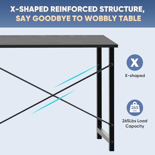 DUMOS 32 Inch Small Computer Desk, Sturdy Home Office Gaming Workstation