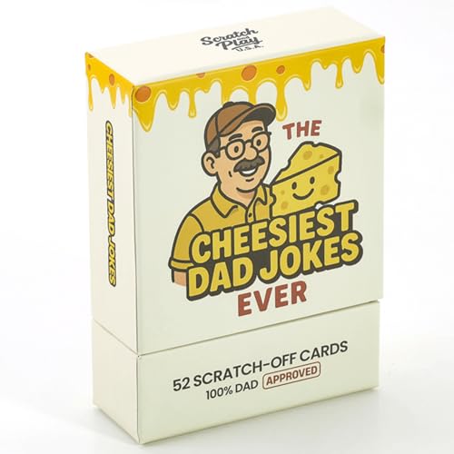 Funny Dad Joke Scratch-Off Cards Gift Set for Family & White Elephant