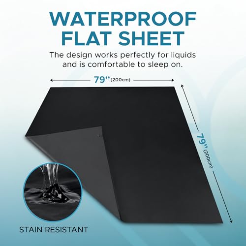 EROTICGEL Waterproof Flat Massage Sheet 79x79in for Table & Bed, Black, Standard