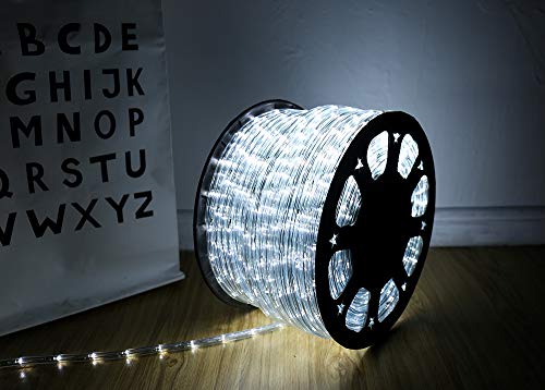 100ft LED Rope Lights, IP65 Waterproof Connectable White LED Lighting