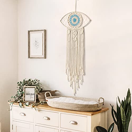 Large Macrame Evil Eye Dream Catcher Boho Wall Hanging Decor