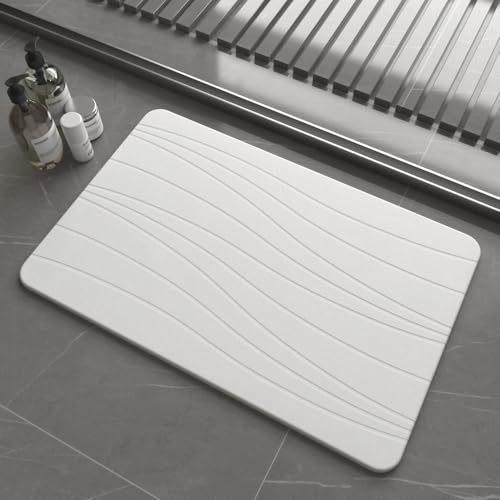 Diatomaceous Earth Stone Bath Mat, Fast-Drying Non-Slip Absorbent Mat