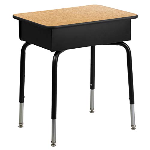 Adjustable Student Desk with Metal Book Box and Laminate Top
