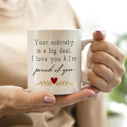 Sobriety Gifts Coffee Mug - Inspirational Sober Tea Cup for Women Men, 11oz Ceramic