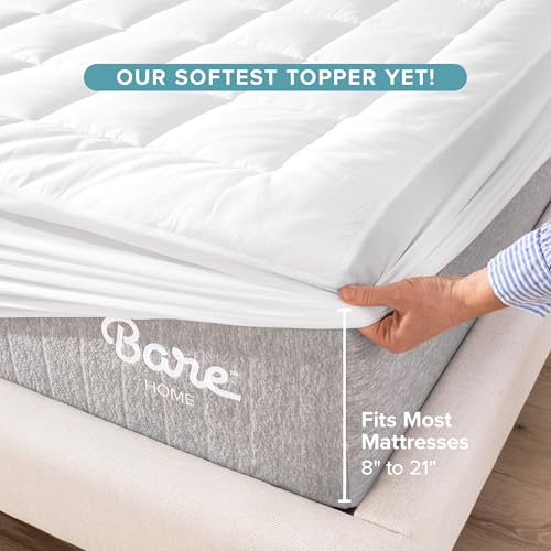 Twin XL Cotton Mattress Topper with Deep Pockets - Cooling & Comfortable