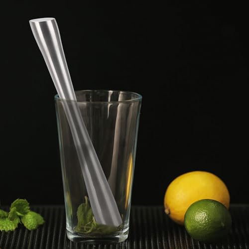 Stainless Steel Cocktail Muddler Set - 10-Inch Bar Accessories for Mojitos, Old Fashioned & Fruit Drinks