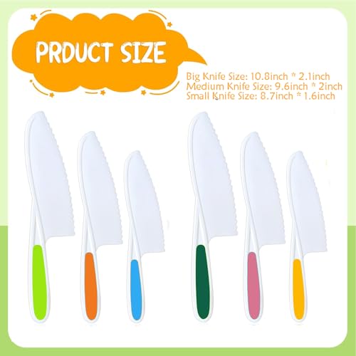Kids Kitchen Knife Set 6-Piece Safe Toddler Cooking Tools