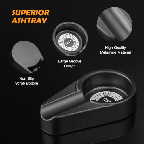 Portable Cigar Ashtray, Lightweight Melamine Drop-Shaped Holder for Indoor Outdoor