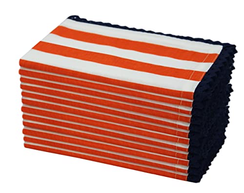Orange Lace 18x18 Inch Cotton Napkins Set of 12 - 100% Cotton Craft Napkins