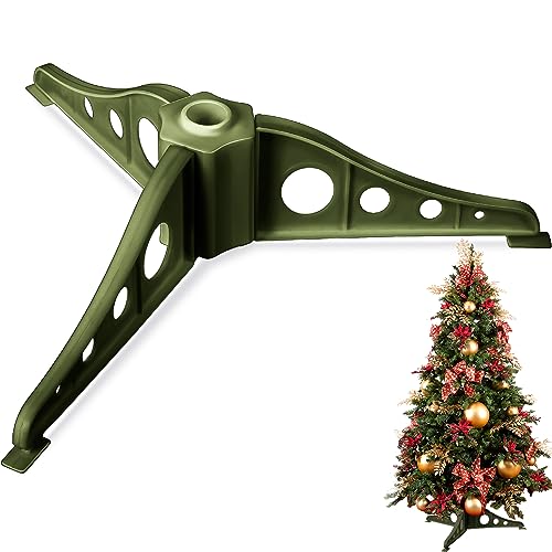 Artificial Christmas Tree Stand Replacement - Green Tripod Base (0.75" Pole)