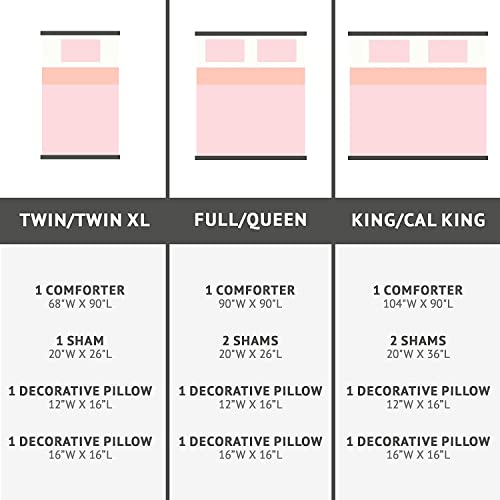 Geometric Metallic Comforter Set with Decorative Pillows, Full/Queen