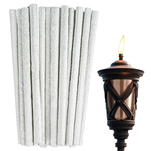 20-Pack Fiberglass Torch Wicks for Oil Lamps and Lanterns - 1/2 x 9.85 in