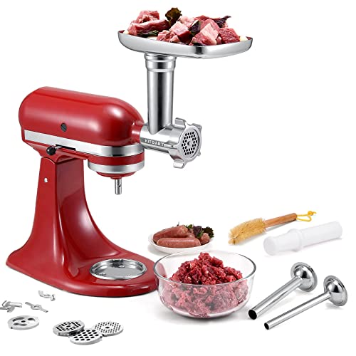 Metal Meat Grinder Attachment for Stand Mixers with Sausage Stuffer Kit