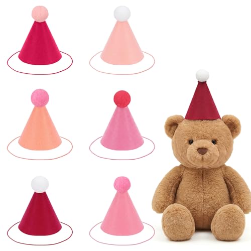 Mini Party Hats for Stuffed Animals and Pets - Colorful Felt Cone Hat