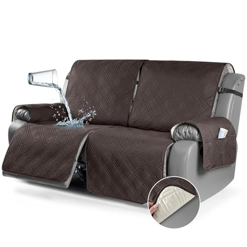 Waterproof Oversized Loveseat Recliner Cover with Elastic Straps