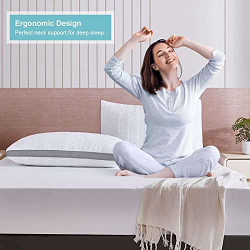 Cooling Gusseted Standard Pillows Set of 2 | Adjustable Memory Foam