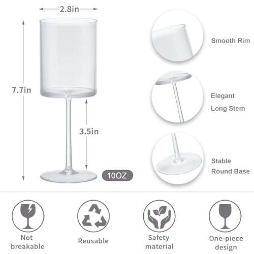 JLYLOL 24 Pcs Clear 10 oz Plastic Champagne Flutes – Reusable Stemware for Weddings & Parties (Variation: Clear / 24)