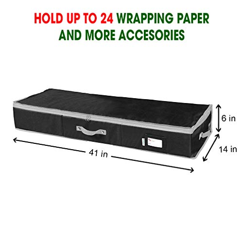 Wrapping Paper Storage Container Under Bed Gift Wrap Organizer Black