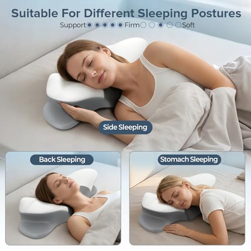 Ergonomic Cervical Neck Pillow for Pain Relief - Memory Foam Support