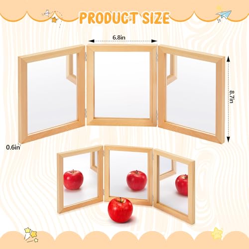 Foldable 3-Panel Montessori Learning Mirror for Classroom and Home Use