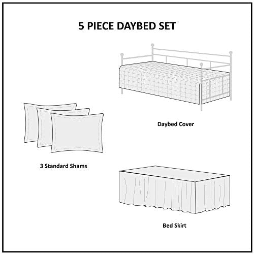 Cotton Daybed Cover Set - Pink Jacquard Tufted Chenille, 5 Piece