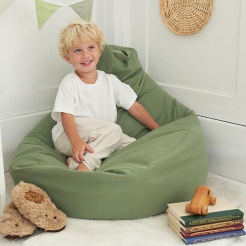 Stuffed Animal Storage Bean Bag Chair Cover for Kids - Washable Plush Toy Organizer