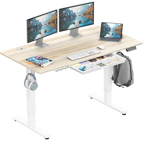 55 x 28 Electric Standing Desk with Drawer, Memory Presets & Cable Management