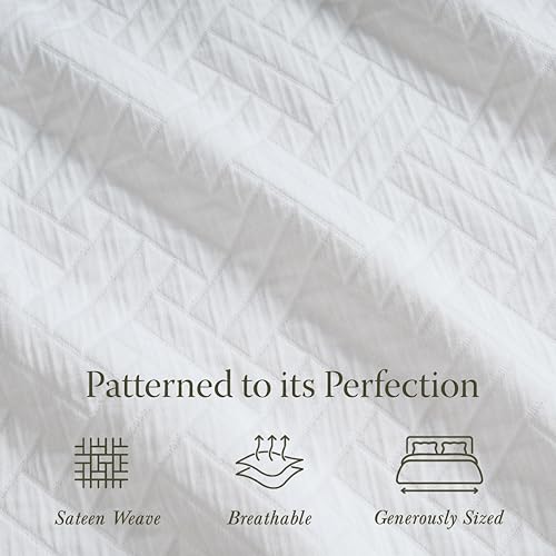 King Size Jacquard Cotton Coverlet Blanket - 106x92 in, Lightweight