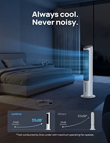 Evaporative Swamp Cooler and Tower Fan with 4 Speeds and Remote Control