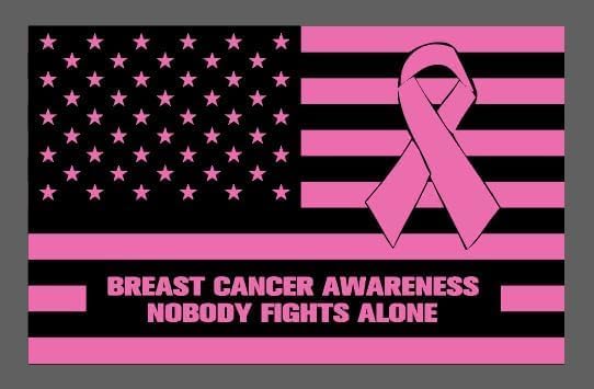 Rouge Motorcycle Flag - Double-Sided Breast Cancer Awareness Design | 6x10 Inch Satin Polyester