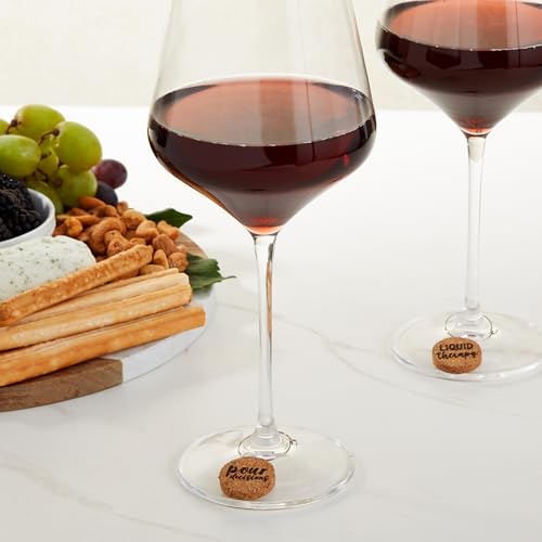 Juvale Wine Glass Charms - 12 Pack Cork & Circle Design for Stemware & Party Decor
